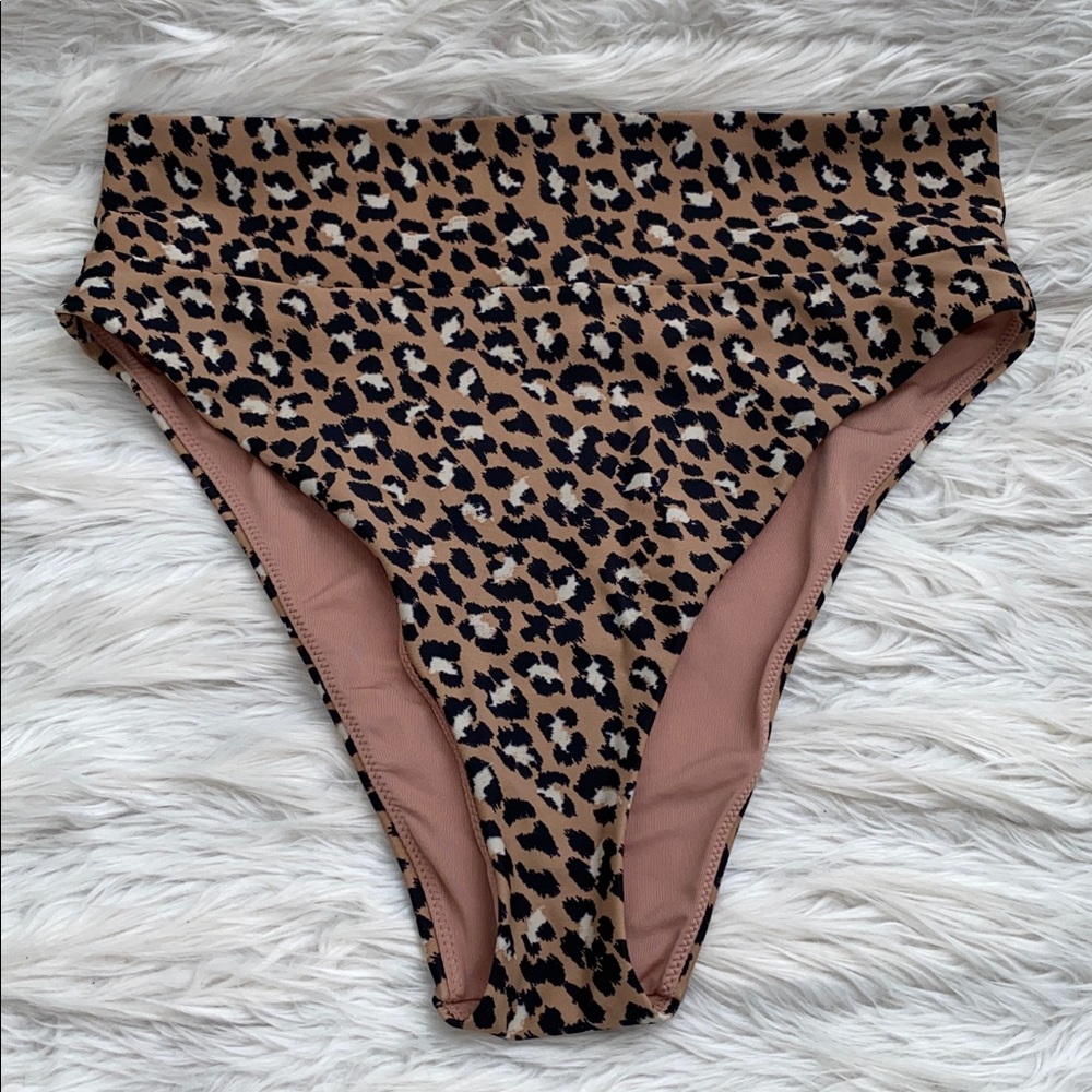 Aerie | High Cut Cheeky Leopard Print Bikini Bottoms